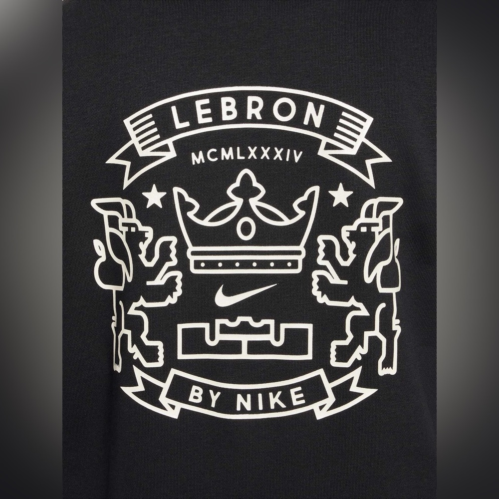 Nike LeBron James ‘King’ Kids Black Po Hoodie Sweater size Medium EUC - Picture 9 of 16